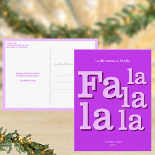 Cartão Postal Natal Mínimo Moderno da Fa La Purple