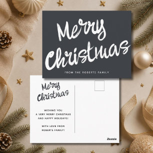 Cartão Postal Natal moderno alegre roteiro negrito