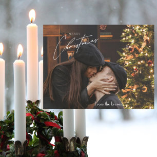 Cartão Postal Natal Moderno e Tendencial   Foto de Casal Românti