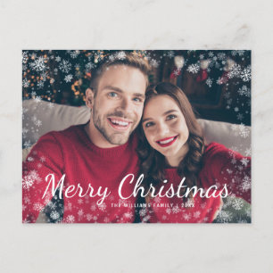 Cartão Postal Natal Moderno Feliz Família Foto Férias