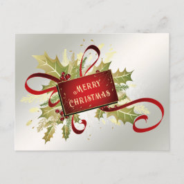 Cartão Postal Natal Moderno Vermelho