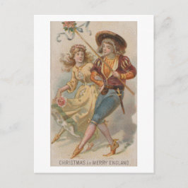 Cartão Postal Natal na Feliz Inglaterra Vintage 1890