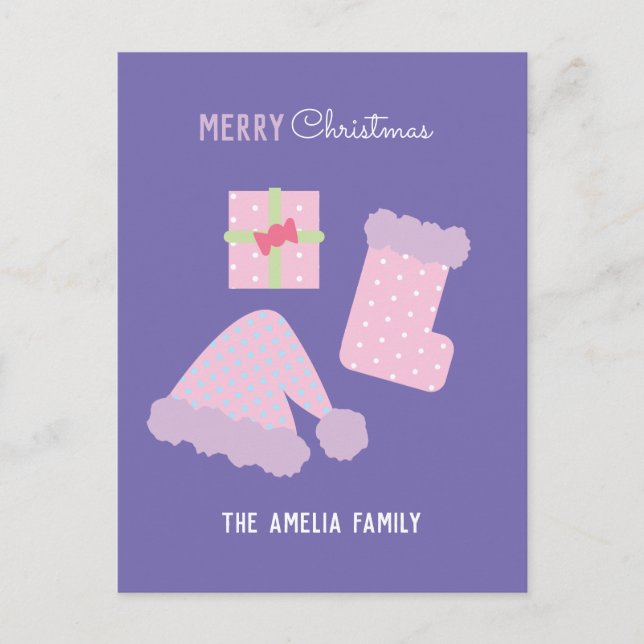 Cartão Postal Natal - Natal - Presente de Chapéu (Frente)