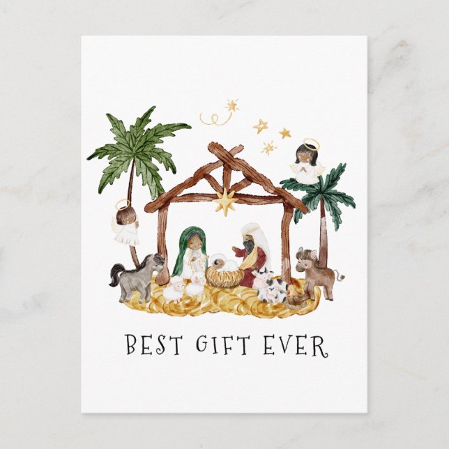 Cartão Postal Natal Negra Africano Americano (Frente)