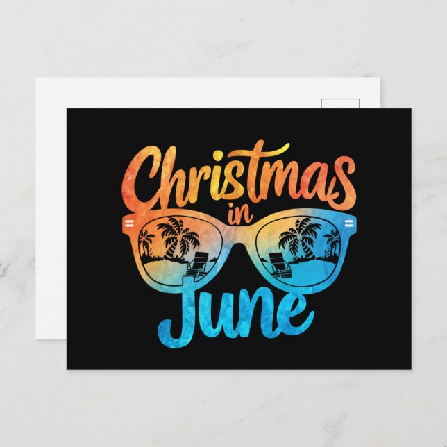 Cartão Postal Natal Nos Óculos De Sol De Junho Frio De Verão (Frente/Verso)
