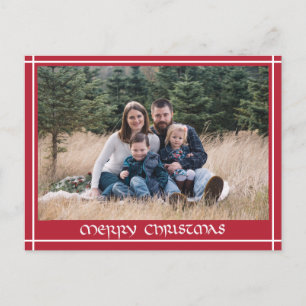 Cartão Postal Natal para a família da caligrafia desenhada à mão