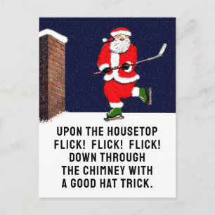 Cartão Postal Natal para o Hockey com Creative