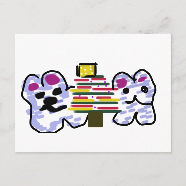 Cartão Postal Natal para os ursos polares (Frente)