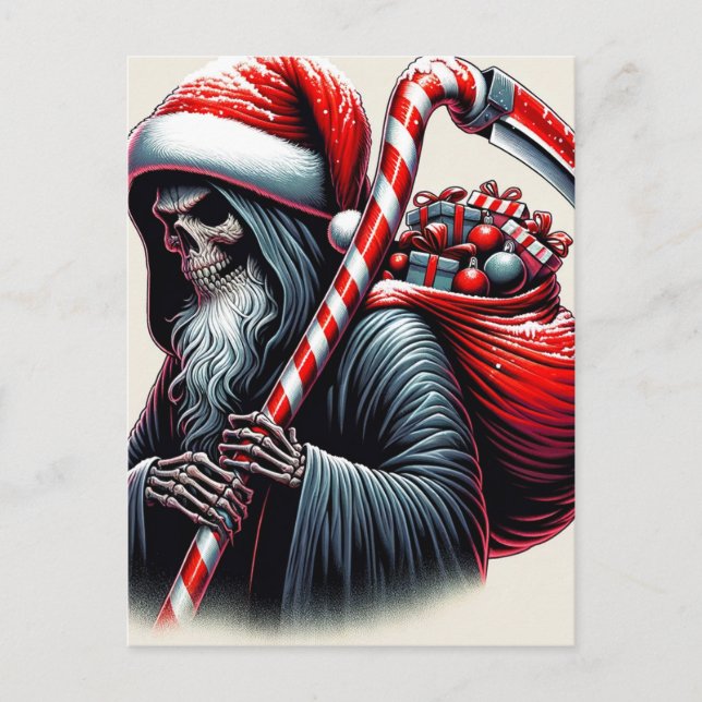 Cartão Postal Natal para Papais noeis de terror da Reaper (Frente)