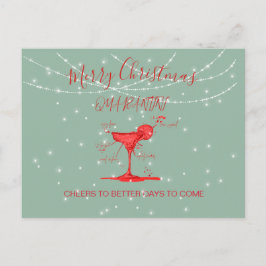 Cartão Postal Natal Quarantini Martini Verde