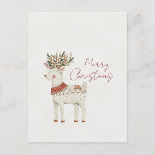 Cartão Postal Natal Rena Minimalista Fofa