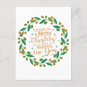 Cartão Postal Natal simples e feliz