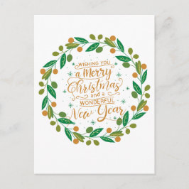 Cartão Postal Natal simples e feliz