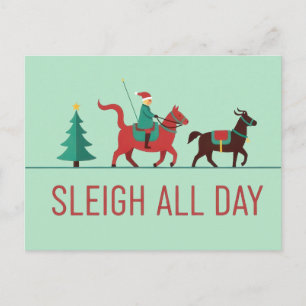 Cartão Postal Natal Sleigh All Day
