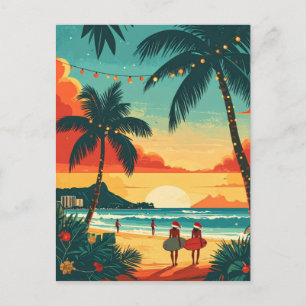 Cartão Postal Natal Surfistas Praia Tropical Pôr do Sol
