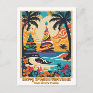 Cartão Postal Natal tropical saudação Flórida