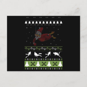Cartão Postal Natal Ugly Scuba Merging Diver Xmas Pj Pajama