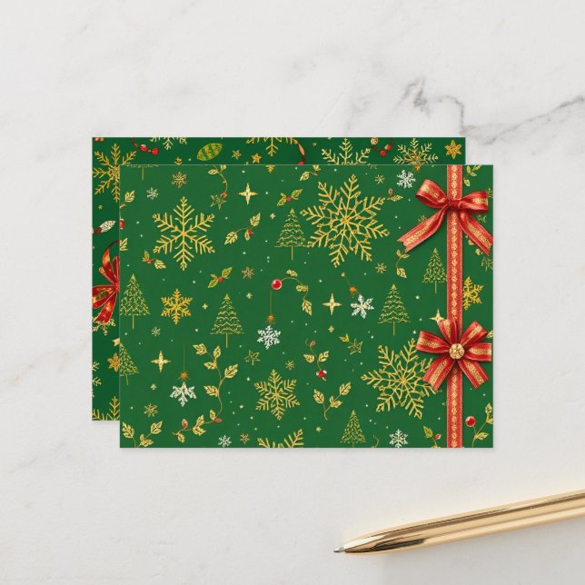 Cartão Postal Natal Verde (Frente/Verso In Situ)