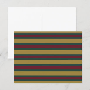 Cartão Postal Natal Verde Vermelho e Dourado Listrado Com Balas