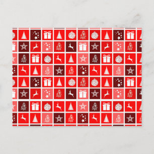 Cartão Postal Natal Vermelho Férias Árvore Bonita Rena 