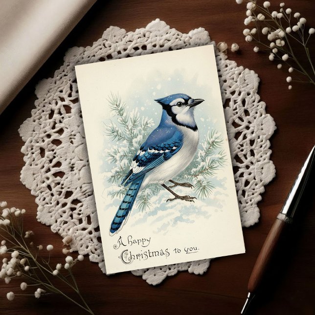 Cartão Postal Natal Vintage 1908 de Gaio Azul  (Criador carregado)