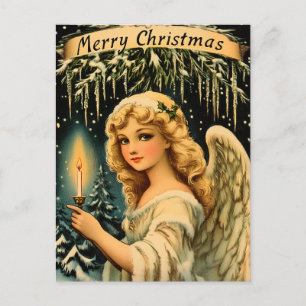 Cartão Postal Natal vintage Angel
