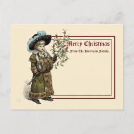 Cartão Postal Natal vintage da era vitoriana Kate Greenaway