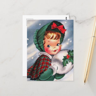 Cartão Postal natal vintage fofo