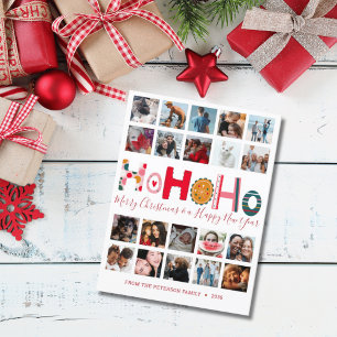Cartão Postal Natalina Moderna Ho Ho Ho 20 Fotos