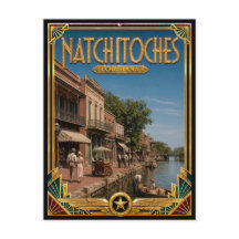 Natchitoches Louisiana Arte Deco Vintage Idade Dou