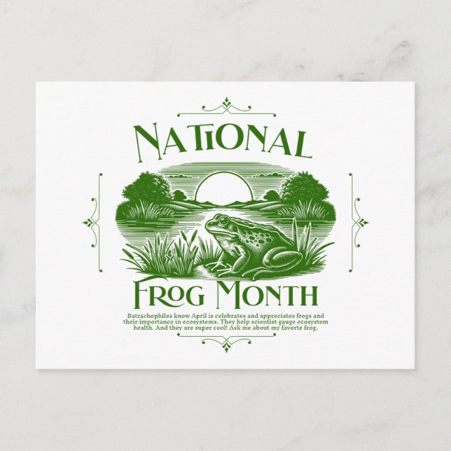 Cartão Postal National Frog Month (Frente)