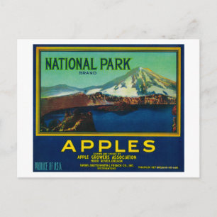 Cartão Postal National Park Apple Crate LabelHood River, OU