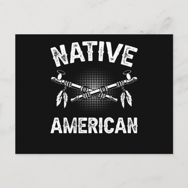 Cartão Postal Native American Axe Retro Chief (Frente)