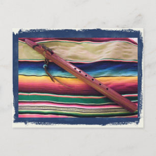 Cartão Postal Native Flute and Serape Postcard