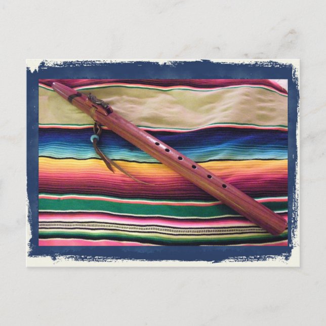 Cartão Postal Native Flute and Serape Postcard (Frente)
