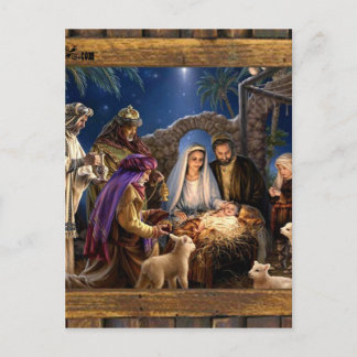 CARTÃO POSTAL NATIVIDADE DO JESUSCHRIST WOOD FRAME 03PERSONALIZÁ