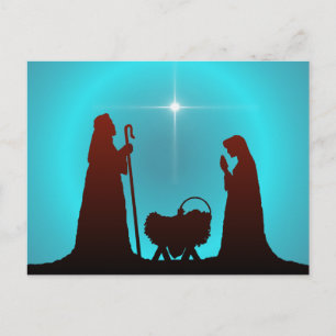 Cartão Postal NATIVITY SILHOUETTE & STAR por SHARON SHARPE