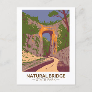 Cartão Postal Natural Bridge State Park Virginia Vintage