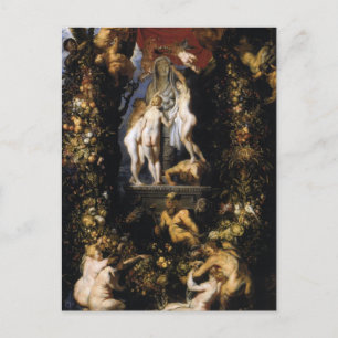 Cartão Postal Nature Adorning the Three Graces de Rubens Postcar