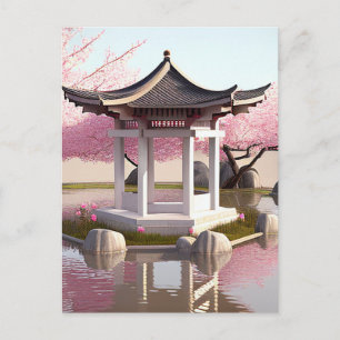 Cartão Postal Nature Beauura Cherry Blossom Garden View