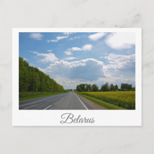 Cartão Postal Nature Landscape Canola Field Rural Belarus