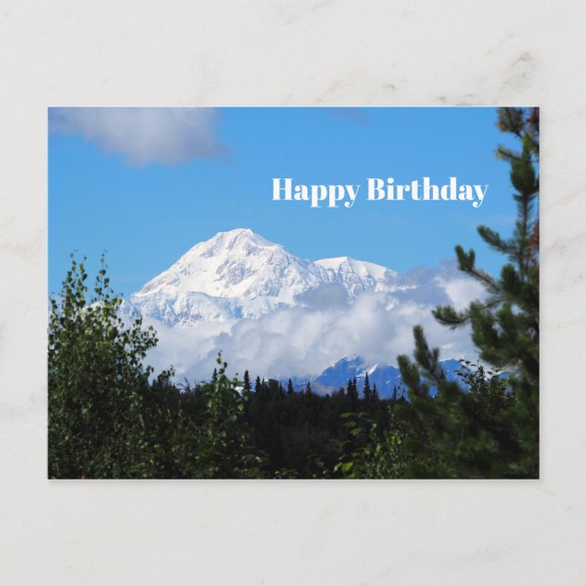 Cartão Postal Natureza Alaska Denali Paisagem Foto Aniversário (Frente)