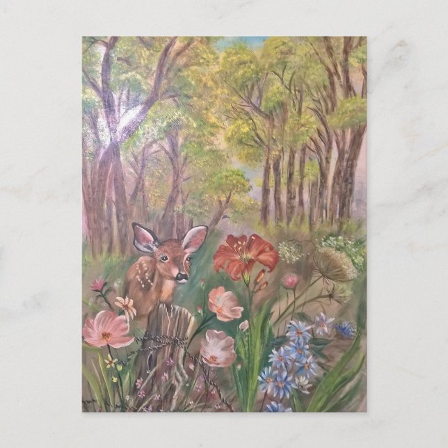 Cartão Postal natureza da arte da mão da pintura da pintura da (Frente)