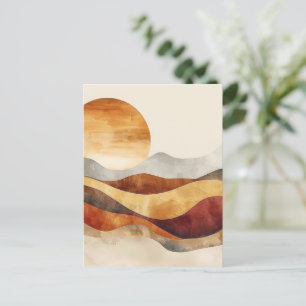 Cartão Postal Natureza de Boho Minimalista - Tons de Terra Quent