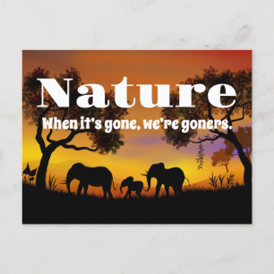 Cartão Postal Natureza e elefantes preciosos