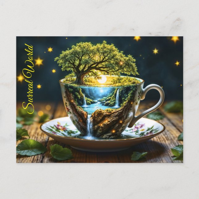 Cartão Postal Natureza fantástica da paisagem da magia teacup (Frente)