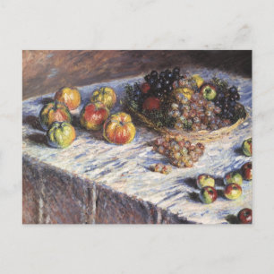 Cartão Postal Natureza Morta com Maçãs e Uvas por Claude Monet
