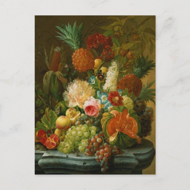 Cartão Postal Natureza-morta com um Melão e Uvas (Frente)