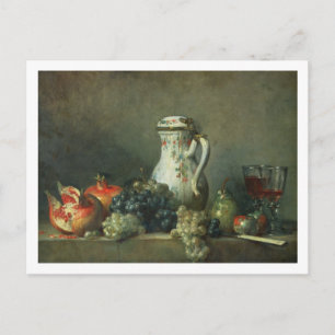 Cartão Postal Natureza Morta com Uvas e Romãs, 1763 (óleo