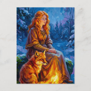Cartão Postal Natureza Sagrada: Arte da Deusa Celta Brigid em Te